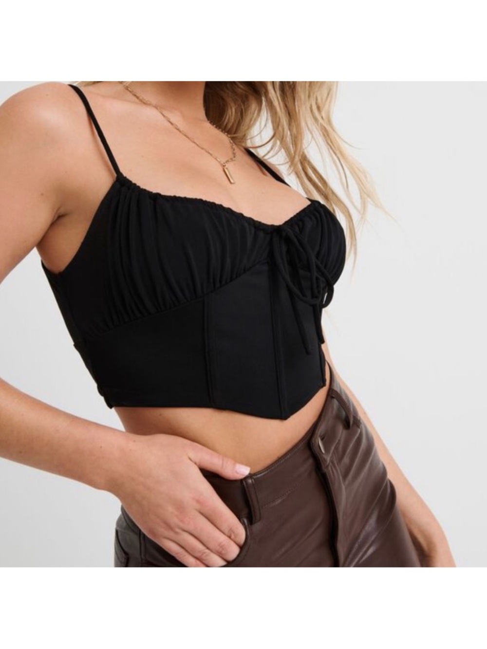 Black Corset Bustier Crop Top